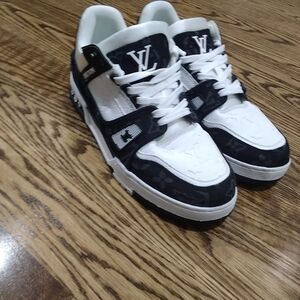 Louis Vuitton Black and White Monogram Sneakers
